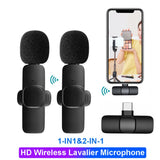 Wireless Microphone Lavalier Microphone Live Broadcast Game Mic Noise Cancelling Audio Video Recording Mini for Phone Android