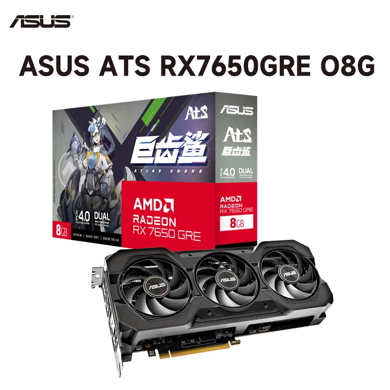 ASUS Graphics Card ATS RX7650GRE O8G Graphics Card AMD Video Memory 2K High Refresh Rate Gaming Video Card placa de vídeo