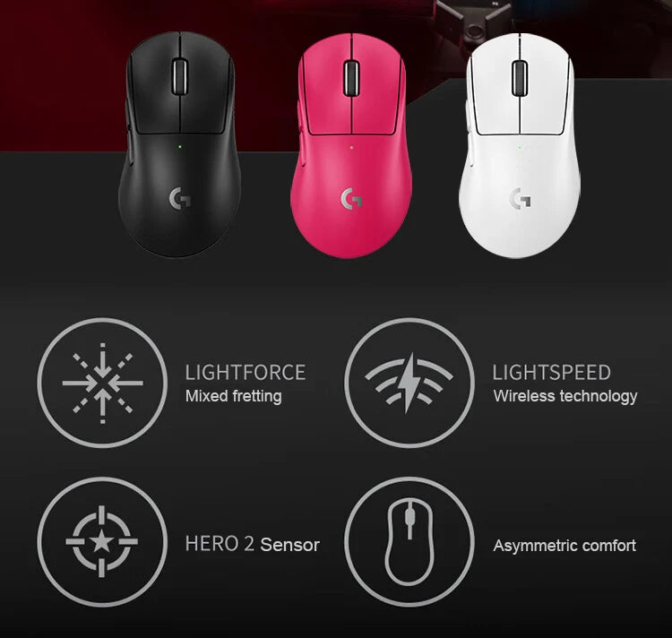 Logitech PRO X SUPERLIGHT 2 DEX GPW4 Wireless Gaming Mouse Lightweight ROSE FINCH Hawkeye Gaming Mouse