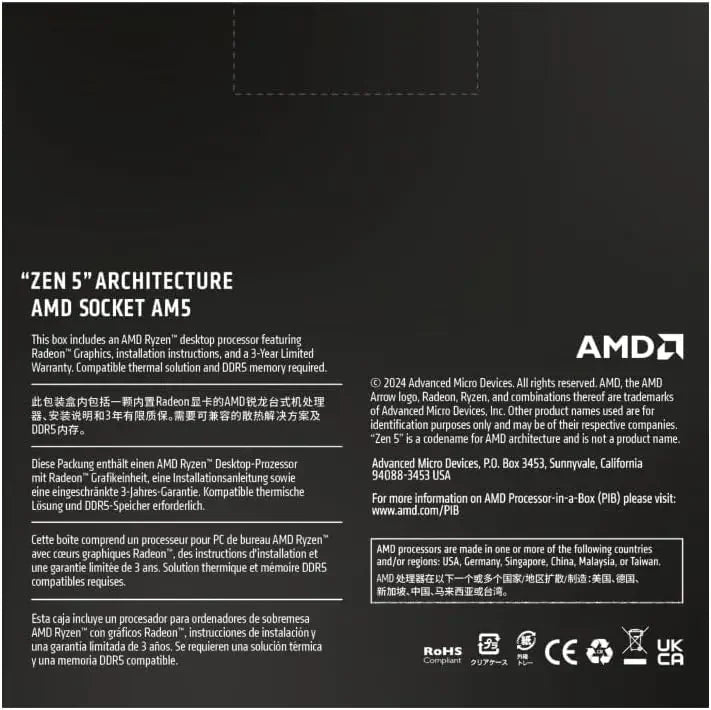 AMD Ryzen 9 9950X 12-Core,  Unlocked Desktop Processor Boxed