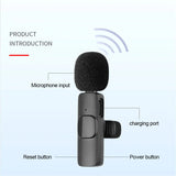 Wireless Microphone Lavalier Microphone Live Broadcast Game Mic Noise Cancelling Audio Video Recording Mini for Phone Android