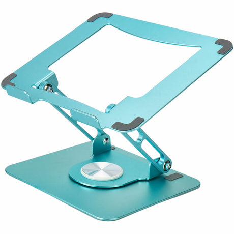 Swivel Laptop Stand for Desk – Adjustable Laptop Stand for Desk 360 Rotation – Raise, Tilt, Rotate, Cool Laptops with This Ergonomic Laptop Riser for Desk Ipad Stand Laptop Cooling Pad (Ocean Blue)
