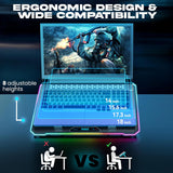 KLIM V15 Gaming Laptop Cooling Pad with 15 Fans + RGB Laptop Cooler + Adjustable