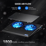 Laptop Cooling Pad 1215.6 Laptop Cooler Gaming Laptop Cooling Stand Wind Speed Adjustable 2 USB Powered Laptop Fan Cooling Pad