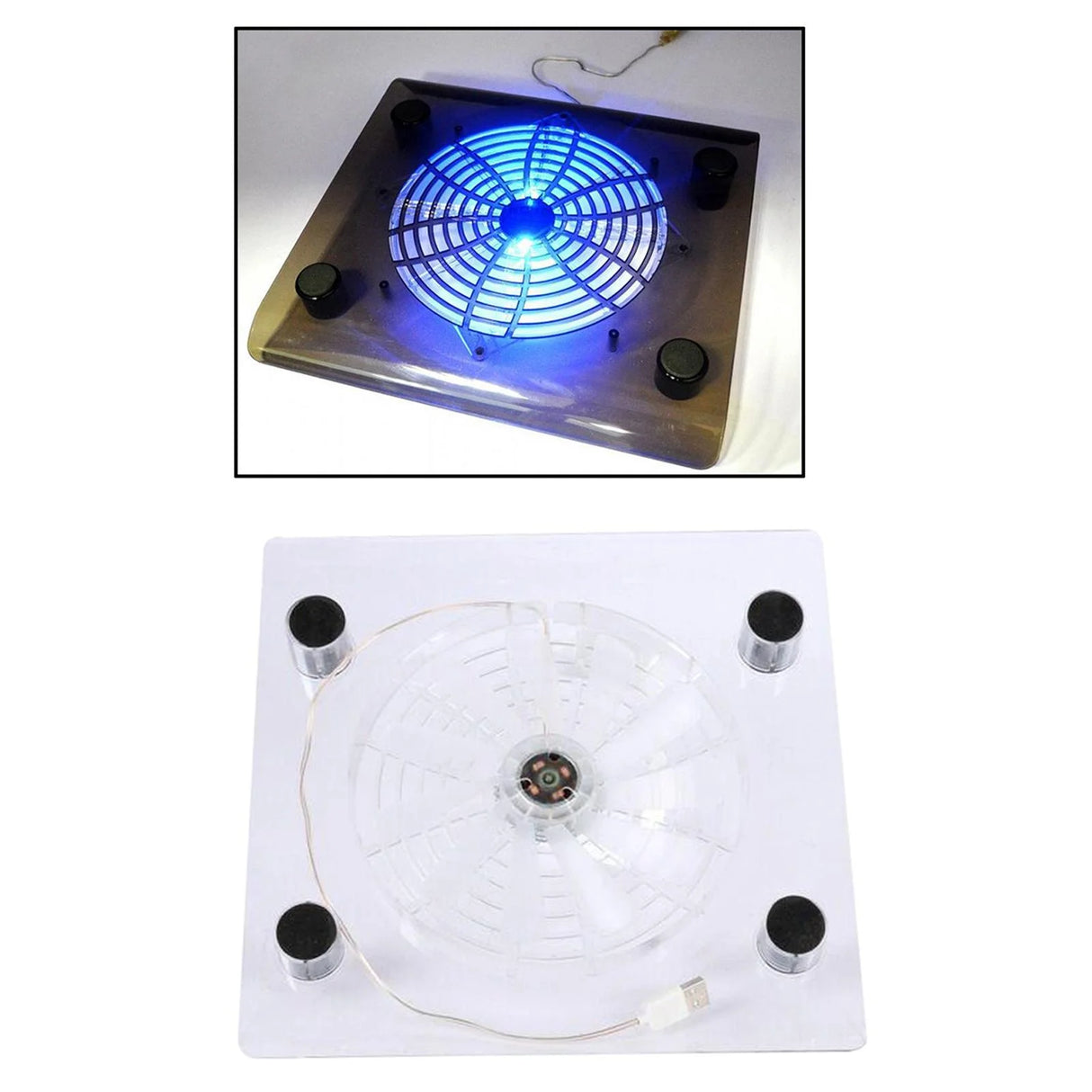 18.8X18.8Cm Laptop Cooling Pad, White Portable USB Powered Fan Cooling , Keep Laptop Cooling, Gift for Friends
