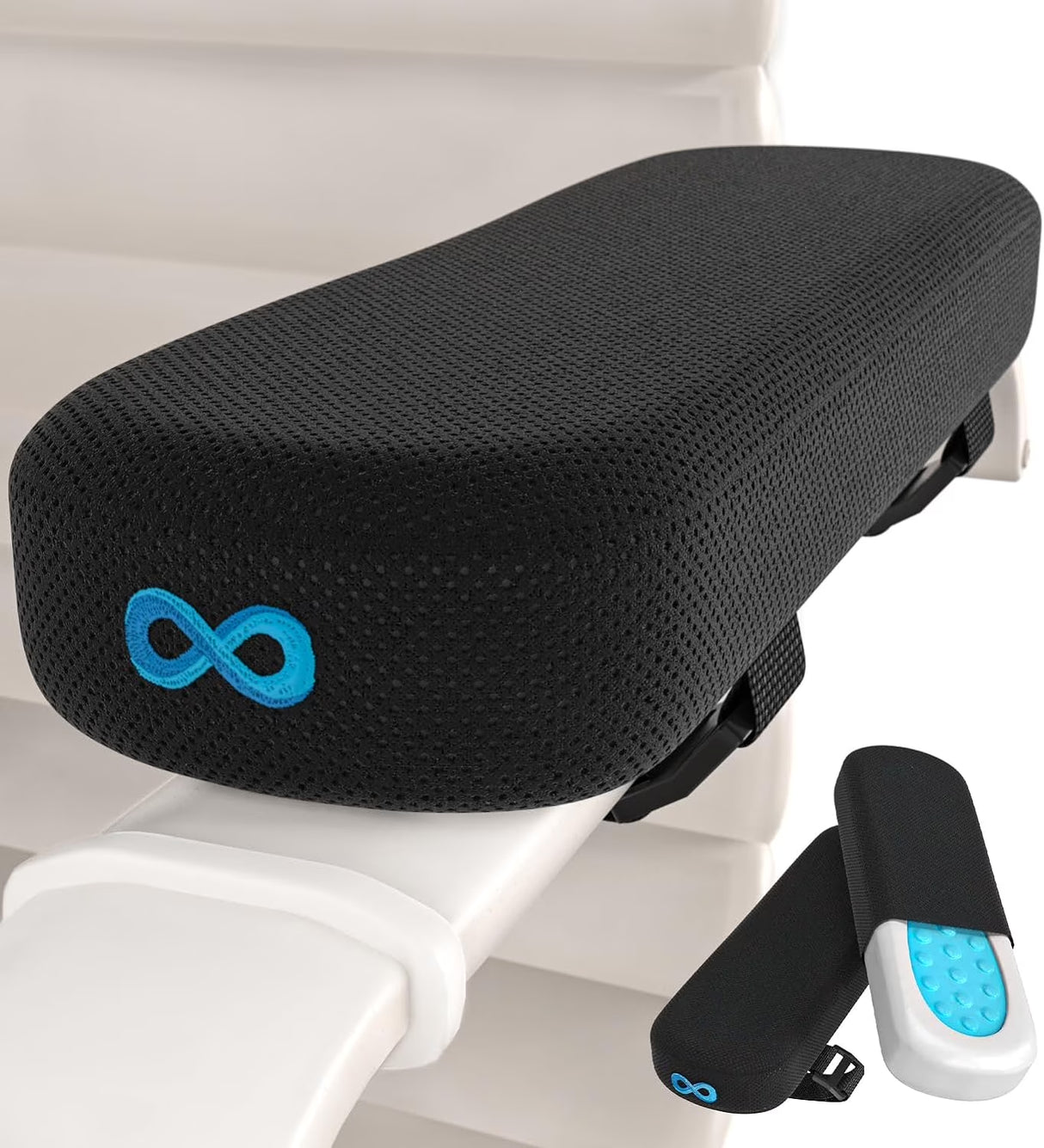 Armrest Chair Arm Covers Ergonomic Memory Foam Arm Rest Pads, Black, 2 Pack