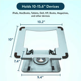 Swivel Laptop Stand for Desk – Adjustable Laptop Stand for Desk 360 Rotation – Raise, Tilt, Rotate, Cool Laptops with This Ergonomic Laptop Riser for Desk Ipad Stand Laptop Cooling Pad (Ocean Blue)