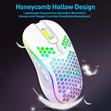 2.4G USB and Type-C Wireless Gaming Mouse RGB Backlight Rechargeable Adjustable DPI Ergonomic Mice for PC Laptop Mac Android