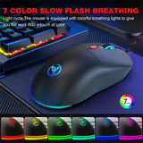 USB Wired Gaming Mouse,Usb Computer Mouse with 4 Adjustable DPI, RGB Backlit LED, Side Buttons, Ergonomic Design Mice for PC, Laptop, Windows, Mac, Vista, Linux, Gamer,Black