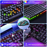 Wired Gaming Keyboard & Mouse Combo, RGB Backlit Mechanical Feel Gaming Keyboard