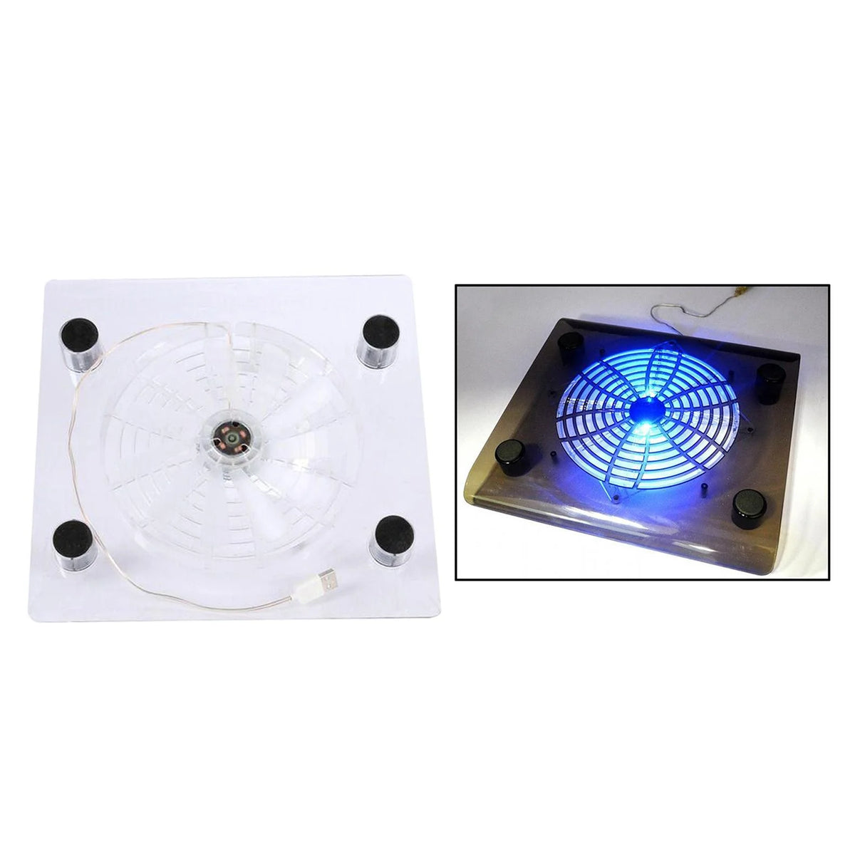 18.8X18.8Cm Laptop Cooling Pad, White Portable USB Powered Fan Cooling , Keep Laptop Cooling, Gift for Friends