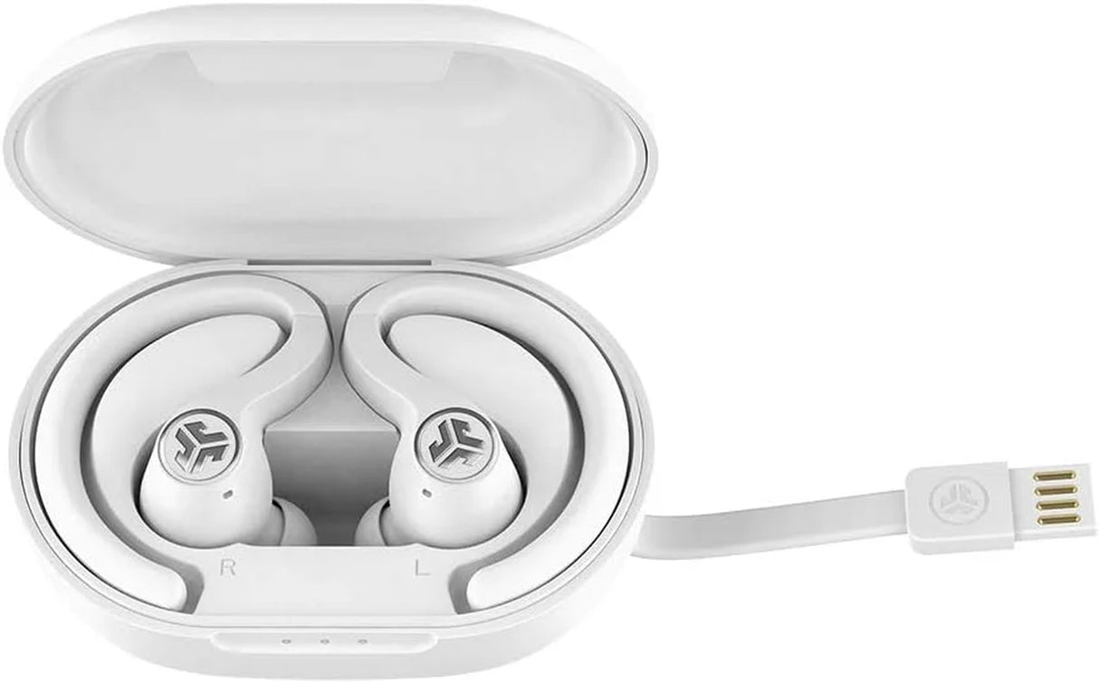 Audio Jbuds Air Sport True Wireless Earbuds - True Wireless Earphones with Mic - In-Ear - Over-The-Ear Mount - Bluetooth - White