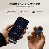 3 In1Microphone for Ios/Android Wireless Lavalier Microphone, Video Recording Noise Reduction, Live Streaming Clip-On Microphone