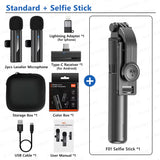 2-In-1 Wireless Lavalier Microphone for Iphone Android, Mini Pro Lapel Mic with Noise Reduction & Pickup for Vlog Live Recording