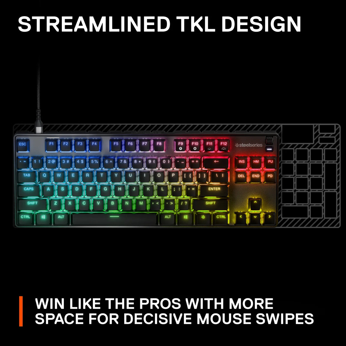 Apex 9 TKL Mechanical Gaming Keyboard – Tenkeyless – RGB – USB-C - Mac/Pc