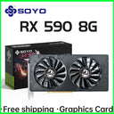 AMD RX 590 8GB Placa De Video Gaming Graphics Card GDDR5 256Bit PCI Express 3.0 ×16 6Pin Radeon GPU Rx590 Series