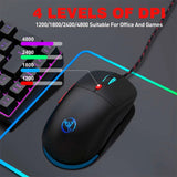 USB Wired Gaming Mouse,Usb Computer Mouse with 4 Adjustable DPI, RGB Backlit LED, Side Buttons, Ergonomic Design Mice for PC, Laptop, Windows, Mac, Vista, Linux, Gamer,Black