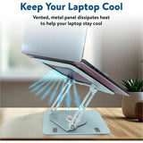 Swivel Laptop Stand for Desk – Adjustable Laptop Stand for Desk 360 Rotation – Raise, Tilt, Rotate, Cool Laptops with This Ergonomic Laptop Riser for Desk Ipad Stand Laptop Cooling Pad (Ocean Blue)