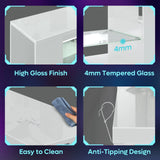 47'' TV Stand for Tvs up to 55", Gaming Entertainment Center with LED Lights, White