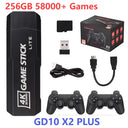 GD10 X2 plus Game Stick 4K HD Retro Video Game Console Wireless Controllers 64/128/256GB Built-In 58000 Games Support TF Card