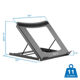 ! Height Adjustable Mesh Laptop Stand for Desk | Black Solid Steel Laptop Riser