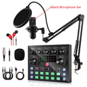 V8S Live Sound Card Podcast Equipment Live Broadcast DJ Device with BM800 Microphone Set for Music/Recording Live Streaming
