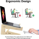 Wooden Laptop Stand,Vertical Laptop Stand for Desk,Wood Notebook Holder Mount Stand Compatible with Macbook Air Mac Pro, Chromebook, HP, DELL, Acer, Toshiba, Surface, Lenovo Etc
