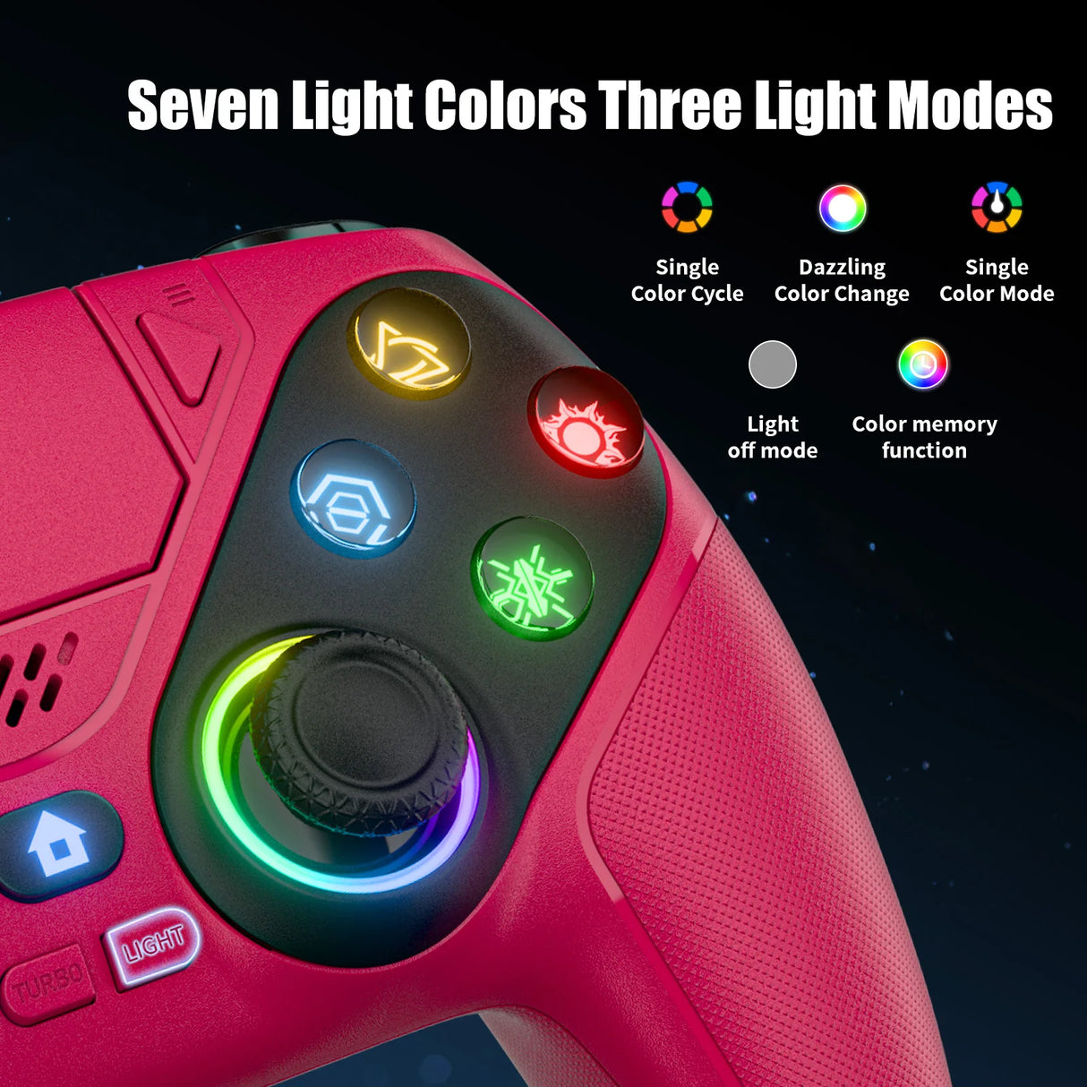 Wireless Gaming Controller Compatible for Ps5/Ps5 Pro/Pc with Hall Joystick Dual Vibration Bluetooth Gamepad Turbo Programming