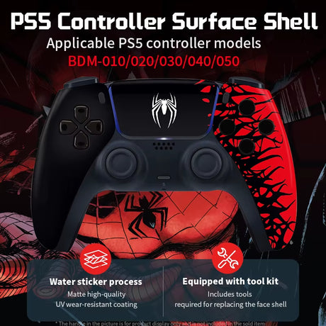 Limited Spider for PS5 Controller Shell Touchpad Gamepad Cover Replacement Front Back Plates Handle Case for BDM-010/020/030