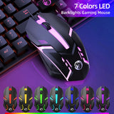 Wired Gaming Keyboard & Mouse Combo, RGB Backlit Mechanical Feel Gaming Keyboard