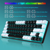 Hot Sale  V800 68 Key Wired Keyboard Hot Swappable Switch Ergonomic Ice Blue Backlight Durability Gaming Mechanical Keyboard