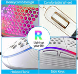 Honeycomb Wired Gaming Mouse with RGB On/Off Switch, 7200 Adjustable DPI, Ergonomic Lightweight Design & High Precision Sensor for Pc/Mac Gamers (White)