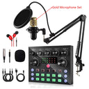 V8S Live Sound Card Podcast Equipment Live Broadcast DJ Device with BM800 Microphone Set for Music/Recording Live Streaming