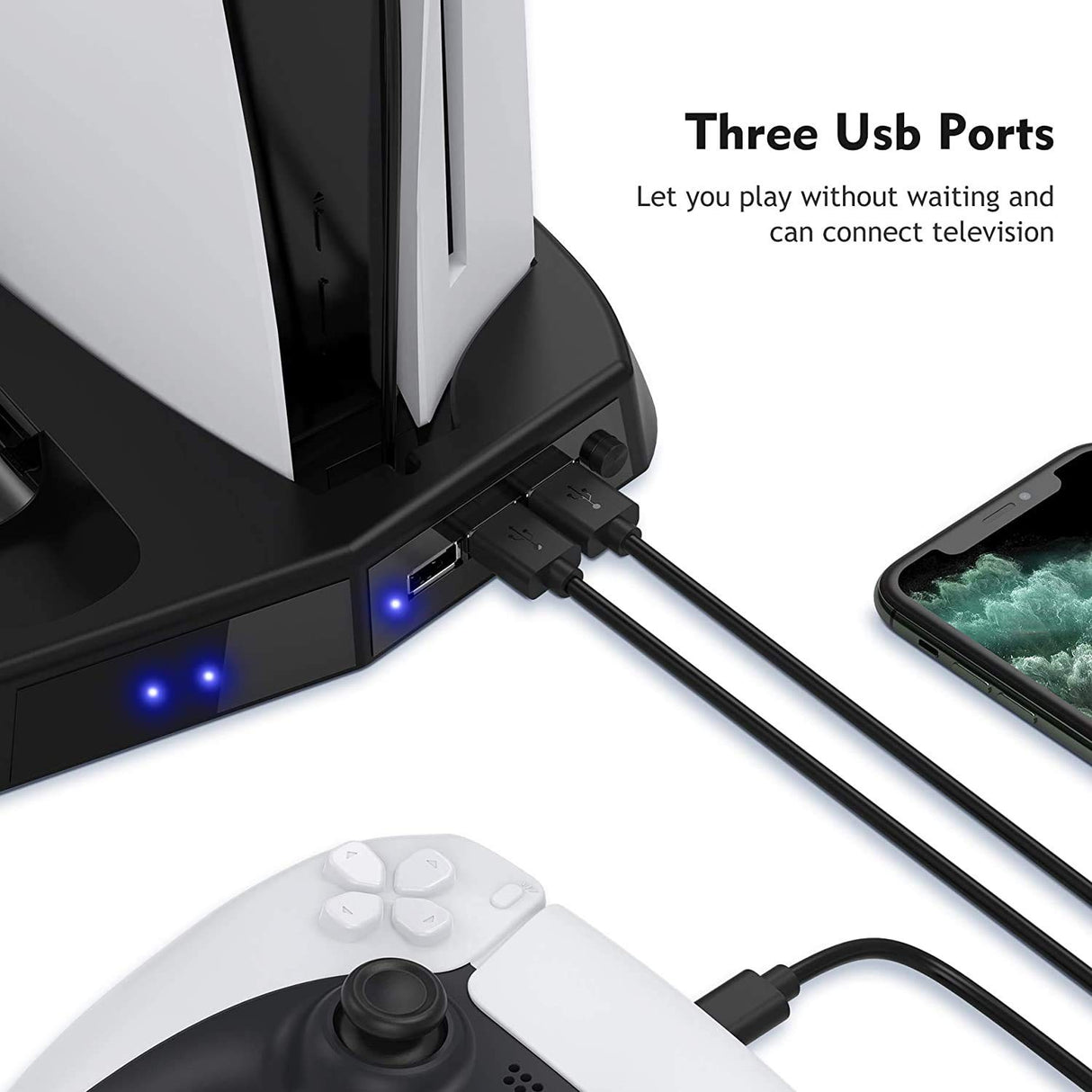 Vertical Stand with Cooling Fan for Play Station 5 and Ps 5 Digital Ed