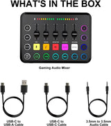 5-Channel Live Sound Card Audio Mixer F11 Professional Studio Recording Kit Podcast Accessories Parts DJ Recording Equipment