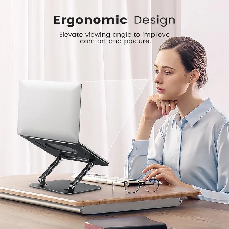 Laptop Stand for Desk, Aluminum Adjustable Stand of Laptop for Mac / HP / Dell